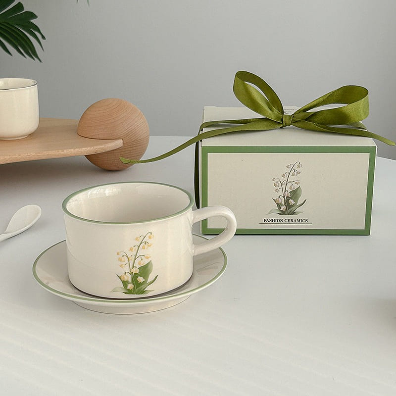 ins wind bell orchid coffee cup and saucer set afternoon tea cup 1 each