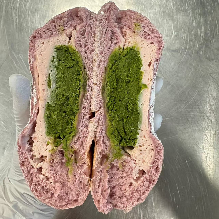 美国手作 抹茶草莓乳酪欧包