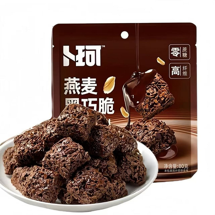 卜珂零点 燕麦黑巧脆 0蔗糖 高纤维 饱腹轻食
