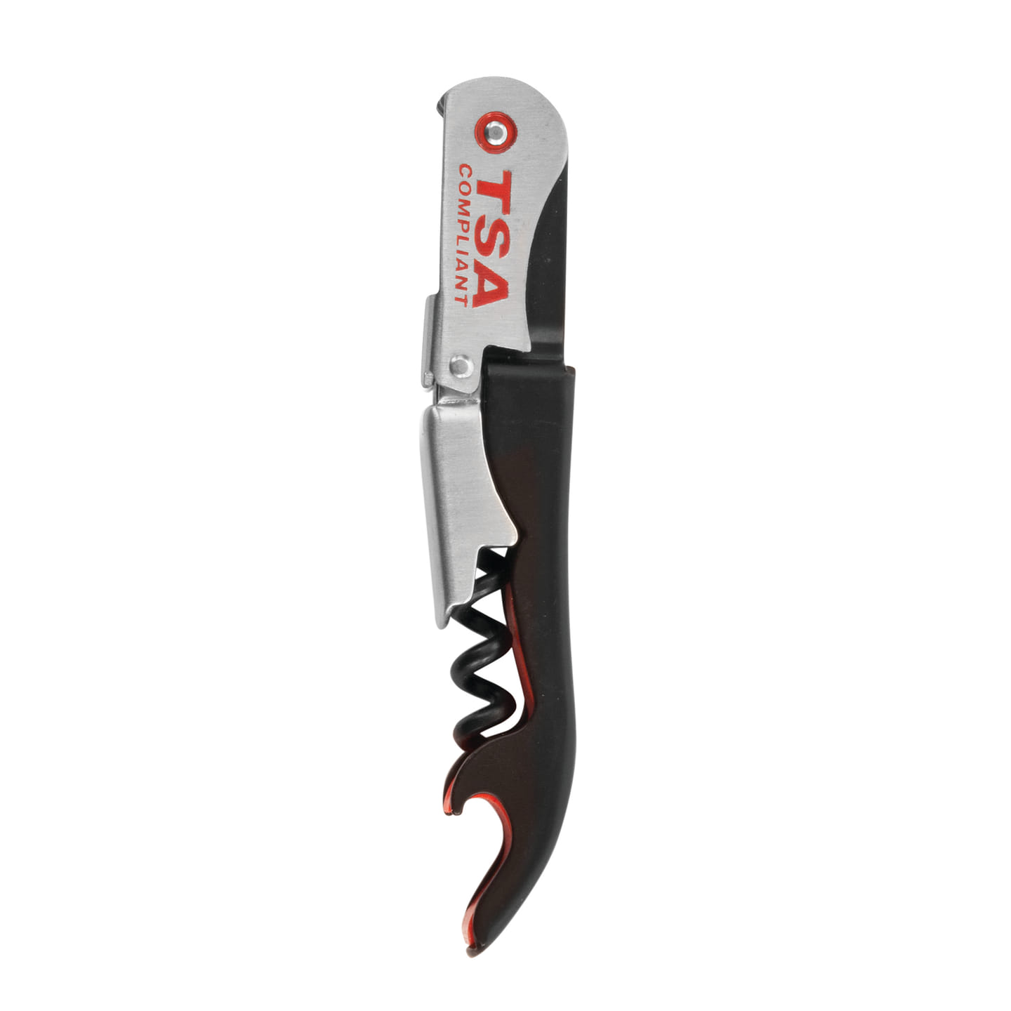 Black Double-Hinged TSA Compliant Corkscrew 1 each