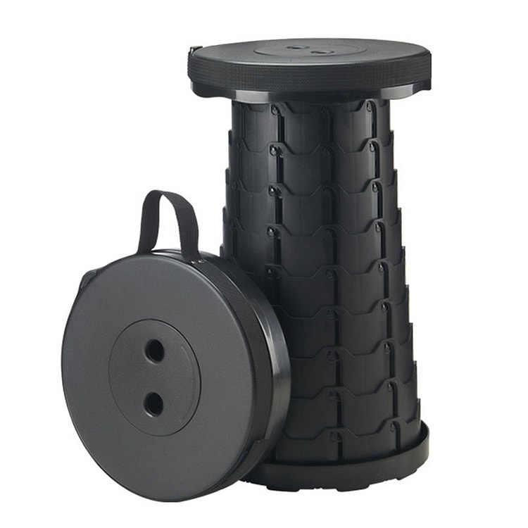 Folding telescopic stool for outdoor travel (black