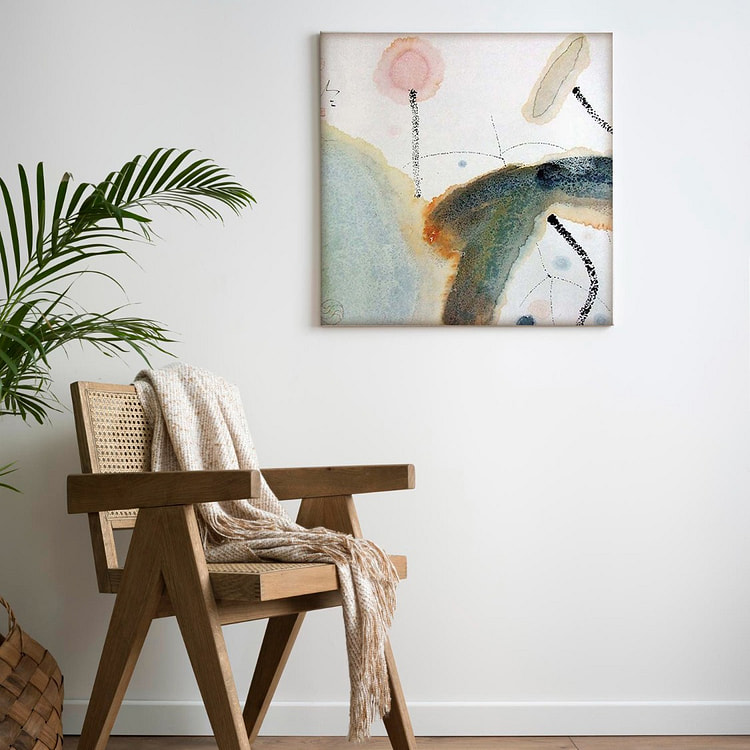 Yi Paintings 装饰画 荷 实木内框装裱 30cm x 30cm C款