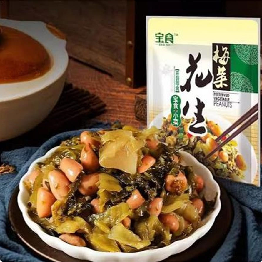 BaoShi Plum and peanuts for dinner, pickles, salted vegetables, rice dishes 70g 70 g