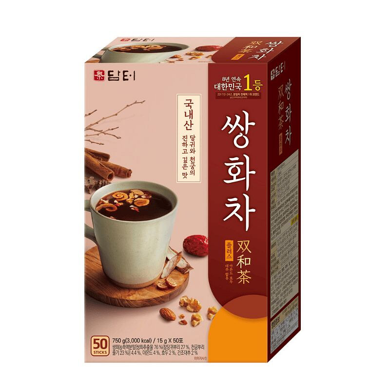 thumbnail image 2 of DAMTUH Korean Traditional Ginger Tea – 15 Premium Stick Packets (Powdered Instant Drink) 2 of 4