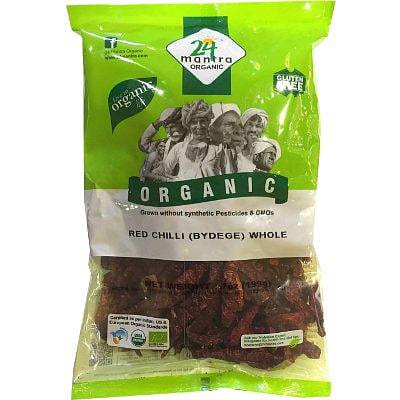 24 Mantra Organic Red Chilli Whole (Bydege), 7 oz bag 7 oz
