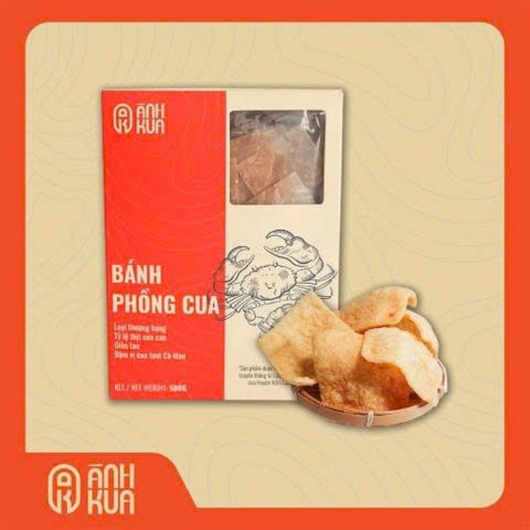 [Ánh Kua] Bánh Phồng Cua – 500g/gói, giòn rụm, thơm ngon, đậm vị miền Tây
