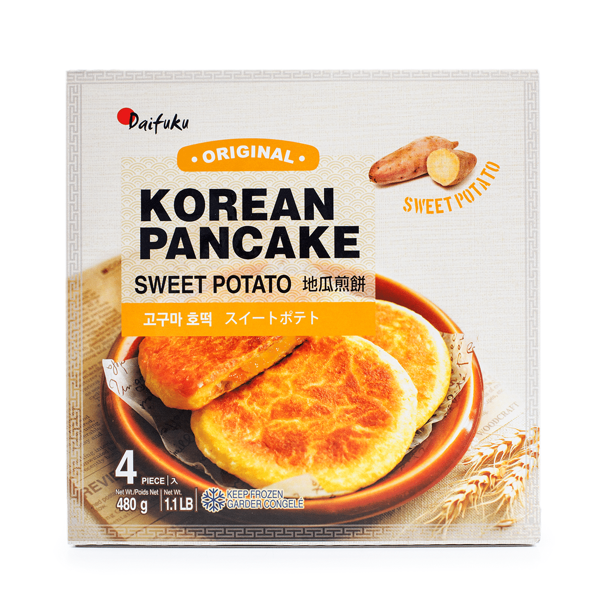 大福 韩式煎饼 地瓜 4片 冷冻 1.1 磅