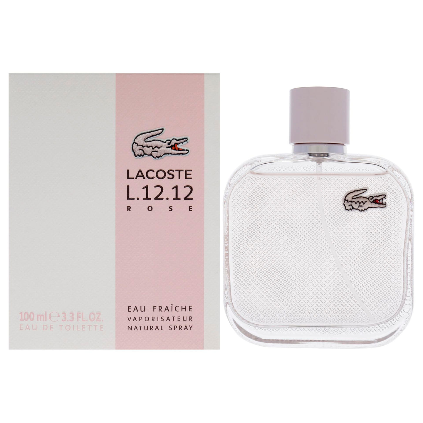 Lacoste Eau De L.12.12 Rose Eau Fraiche by 3.3 oz