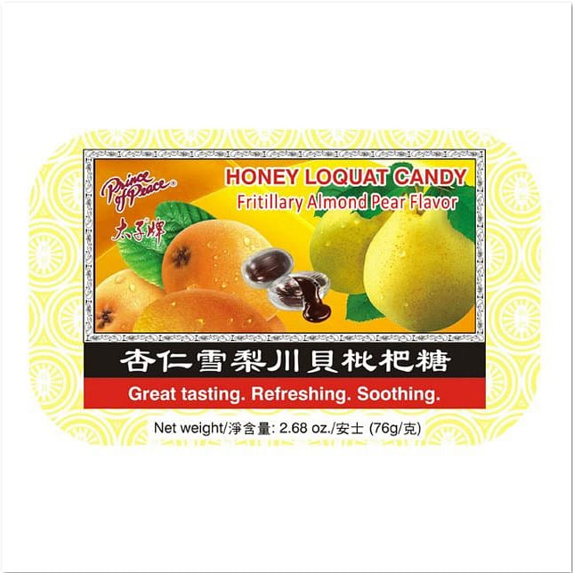 Prince of Peace Honey Loquat Candy – Fritillary Almond Pear Flavor, 76g 1 box
