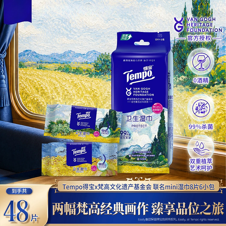 Van Gogh Art Wipes Small Pack 6 Packs *1 Bag 1 pack