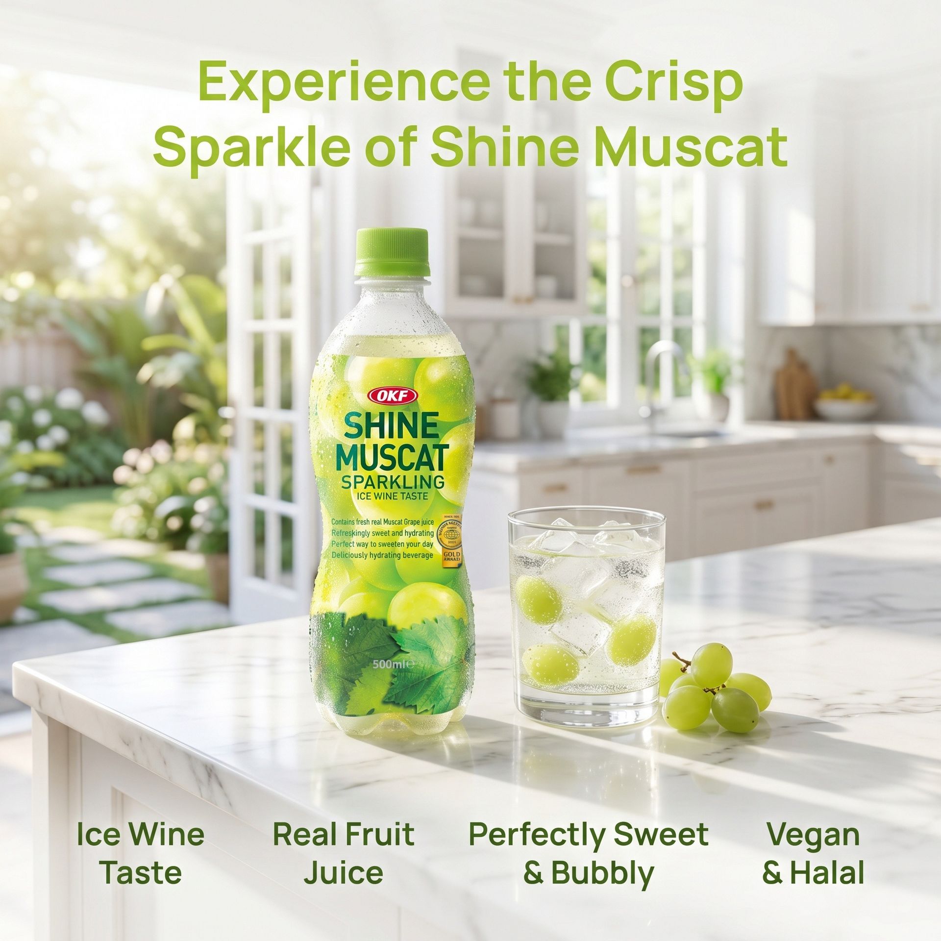 Get OKF Shine Muscat Fruit Sparkling Juice Water 20pk 16.9 fl.oz