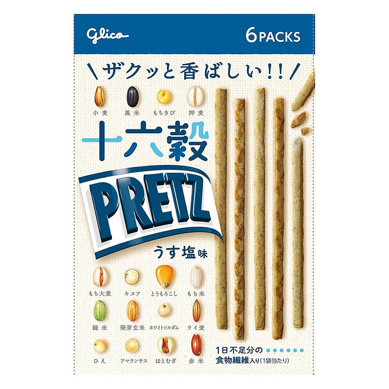 Glico 16 Grains Light Salt Flavor Crispy Bars 60g 1 each