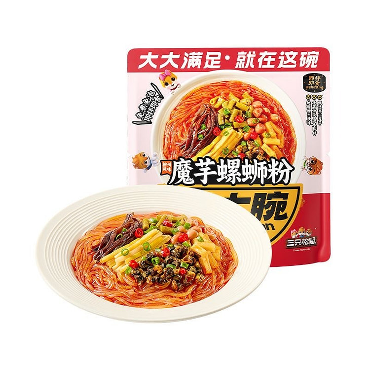 Three Squirrels Konjac Snail Rice Noodles 218g*5 1090 g