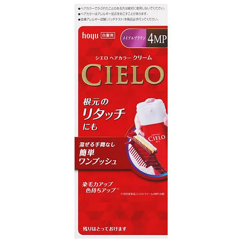 CIELO 植物成分女性白髪染めクリーム 4MP メープルブラウン 1 個