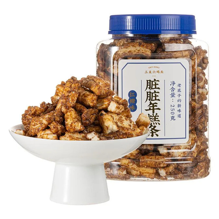 Dirty rice cake strips with brown sugar flavor