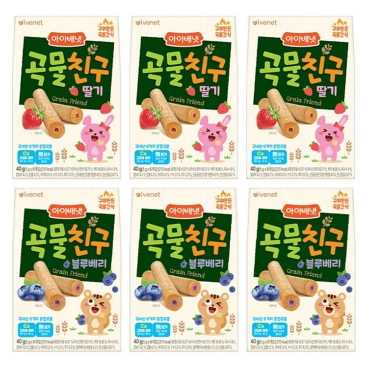 [Ivenet] Bebe Grain Friend Baby Snack Roll 6 pack