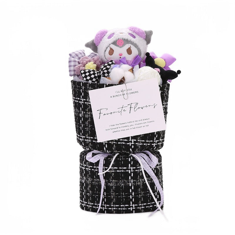 [Best Choice] Sanrio Cute Kawaii Plush Toy Bouquet Birthday/Holiday Gift-Kuromi 1 each