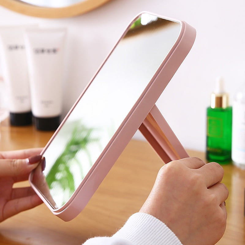 Folding Lighted Makeup Mirror Ultra Thin Daily Travel, Large, pink 1 count