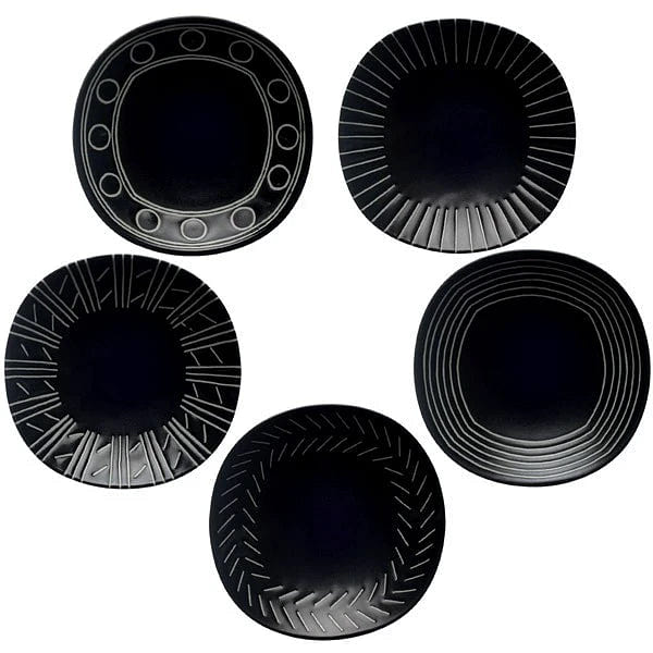 ROKURO Appetizer Plate Set of 5 (Black) 1 each