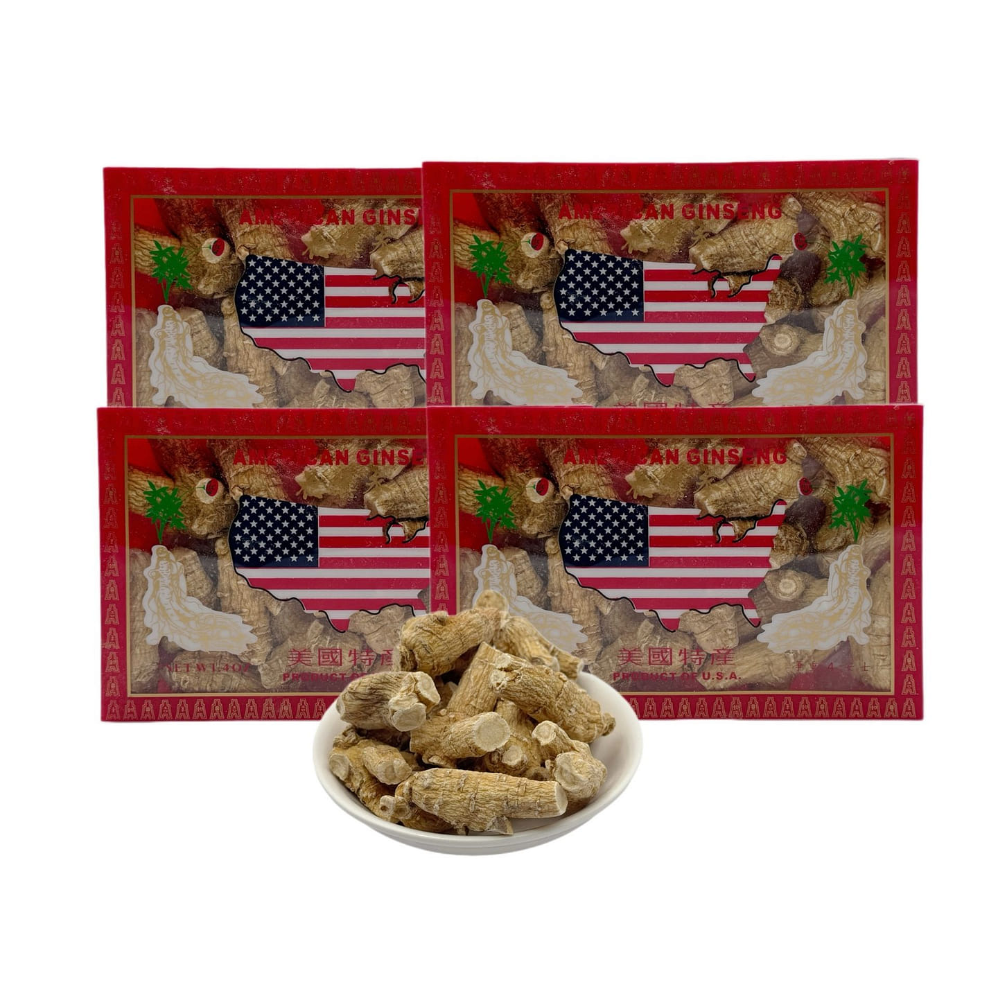 American ginseng (approx 7g/piece, pack of 4) 16 oz