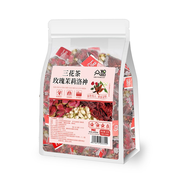 Roselle, Rose, Jasmine, Three Flowers Tea 60g