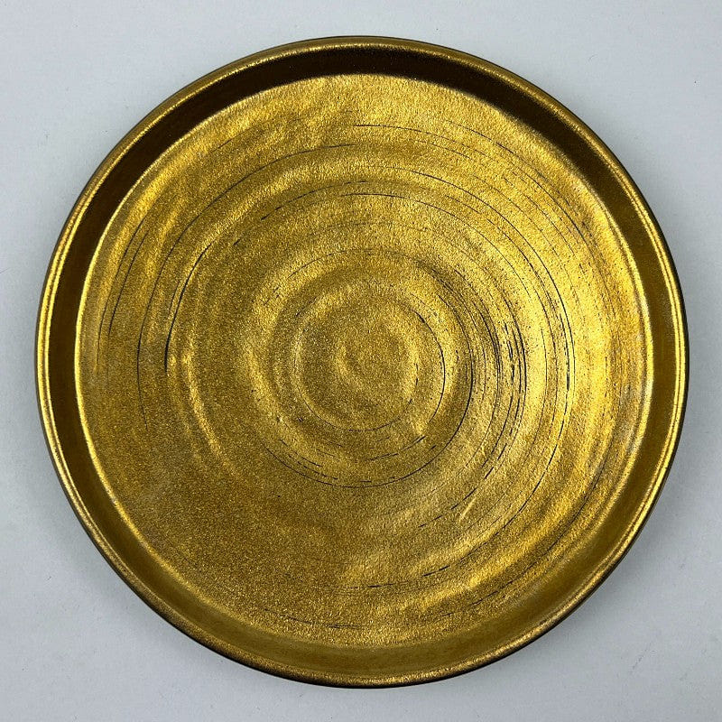 OSARA New York Ibushi Gold Upright Rim Walled Dinner Plates 9.5 dia. 1 each