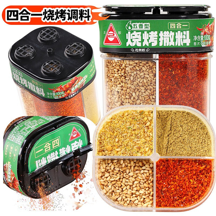 川珍 四合一烧烤撒料 孜然粉芝麻盐辣椒粉五香粉