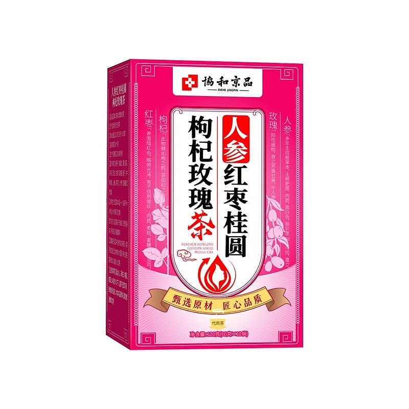 Hip Wo Jing Pin Ginseng, Red Date, Cinnamon, Wolfberry, Rose Tea 120g/box 120 g