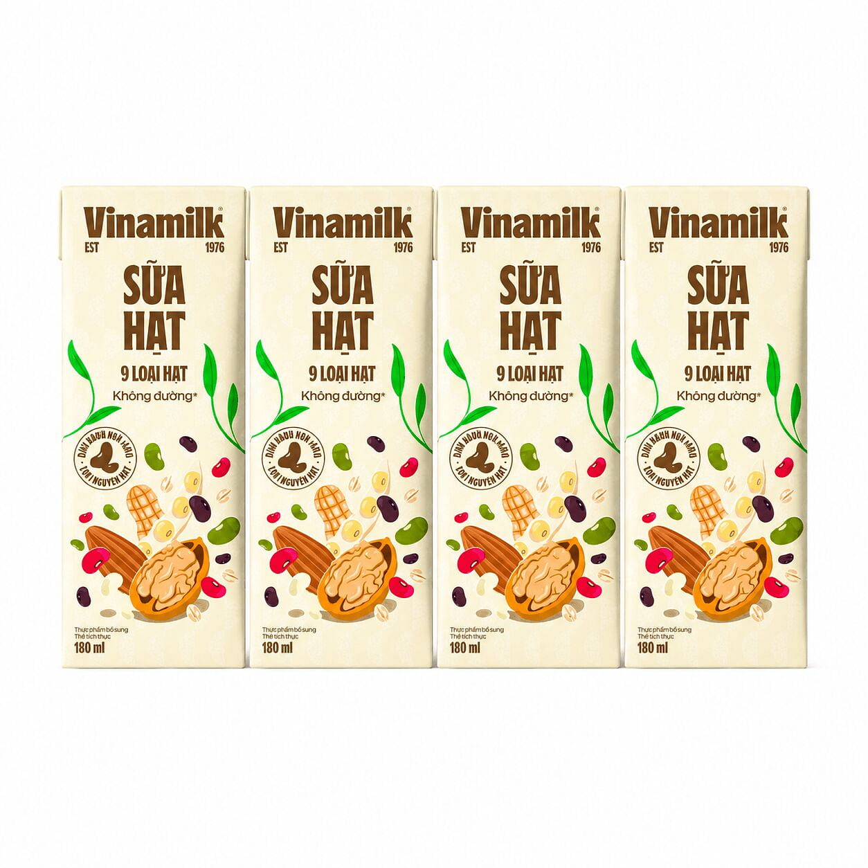 VINAMILK 9 NUT MILK 180ML (4-PACK) NO SUGAR 180 ml