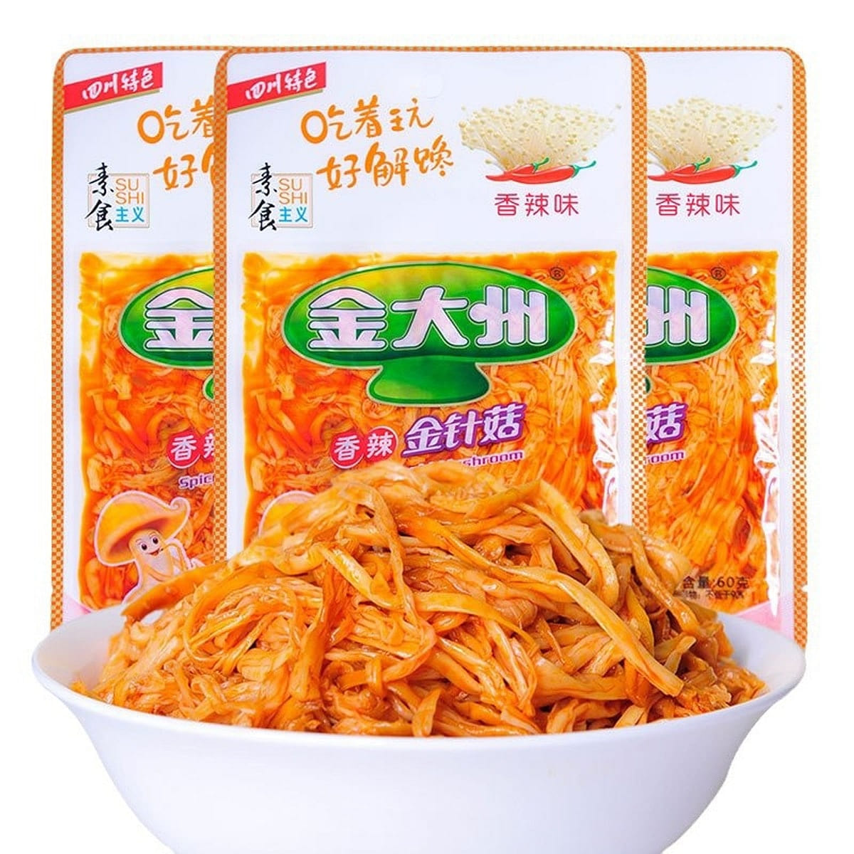 Jindazhou Spicy Golden Needle Mushroom 60g * 1 60 g