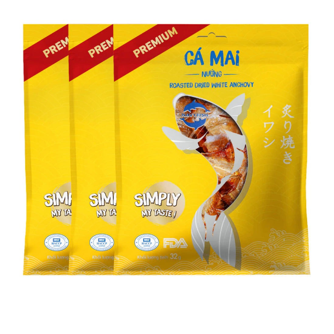 NavyFish Roasted Dried Fish CA MAI X 3 32 g
