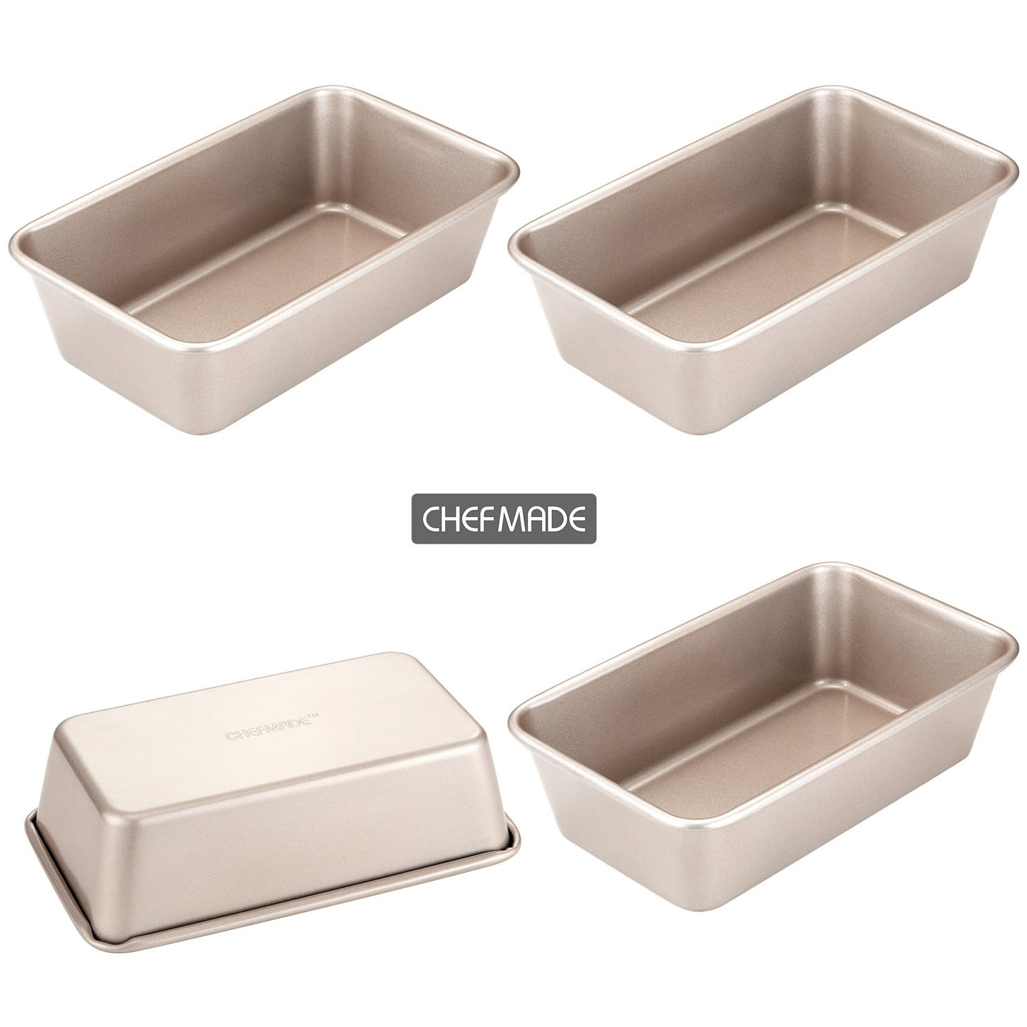 CHEFMADE Mini Loaf Pan Set, 5.5-Inch 4Pcs Non-Stick Rectangle Bread and Cake 1 each