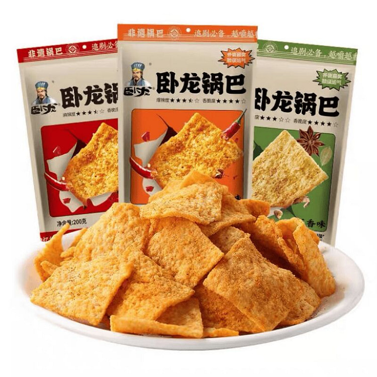 襄阳卧龙老灶锅巴手工锅巴经典口味混合200克*3袋 200 克