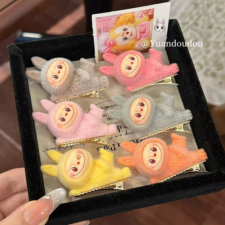 labubu拉布布小公仔躺姿发夹可爱少女心卡通发饰