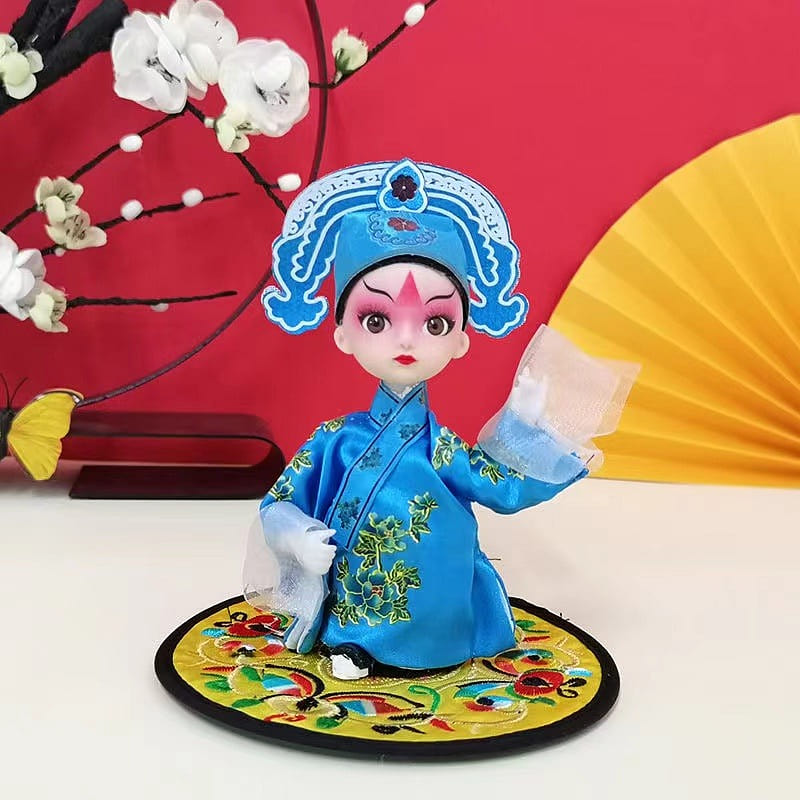 Handmade Peking Opera Figurine – Silk Cloth Doll for Home Decor and Gifts-10 150 g