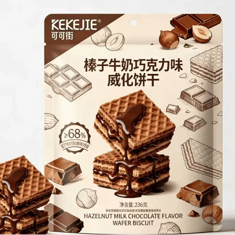 榛子牛奶巧克力味威化236g 236 克