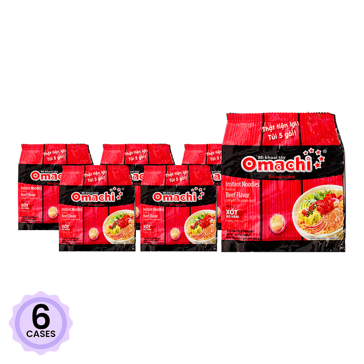 Omachi 方便面 炖牛肉味 80g*5 2.8 盎司*5 包*6 箱