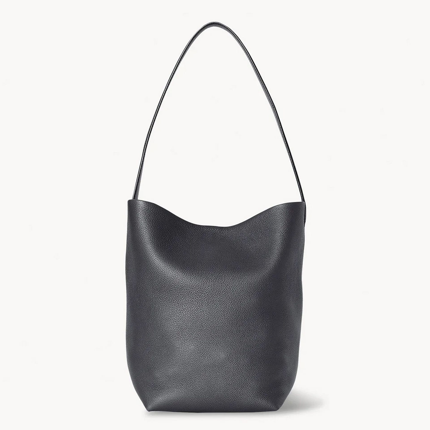 Vertical Medium Genuine Leather Tote Black 1 each