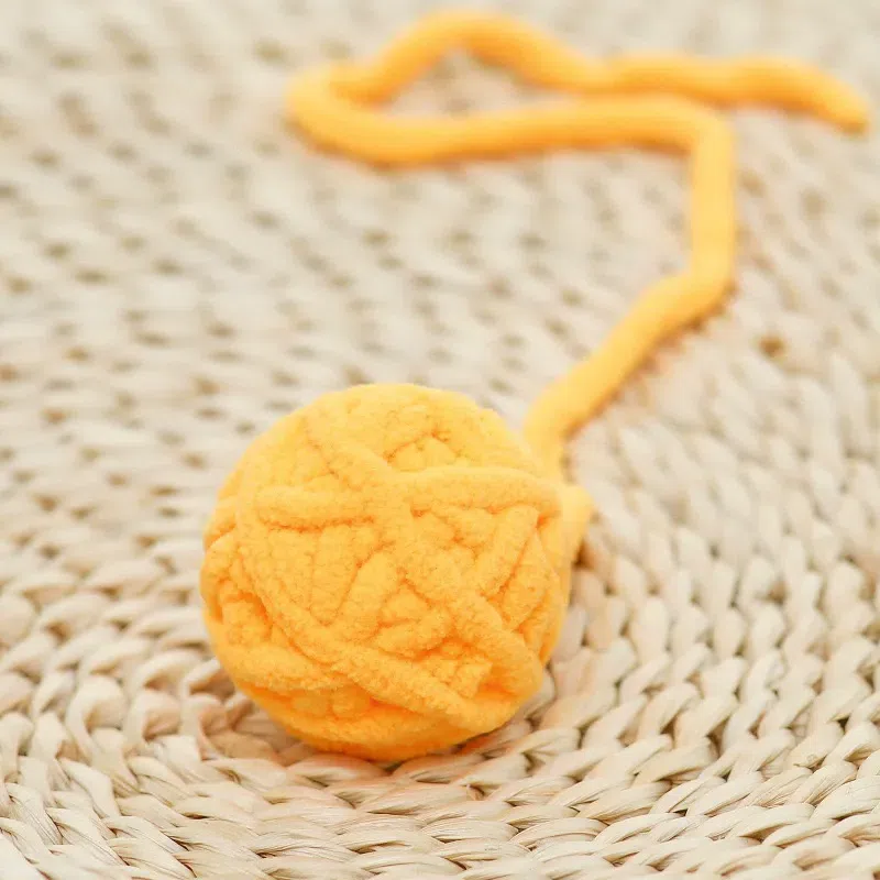 Dreamy Woolstring Ball (Yellow) Cat pet supplies 1 カウント