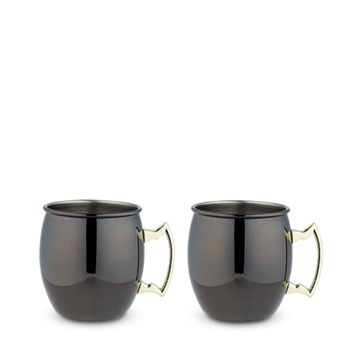 Black Moscow Mule Mug with Gold Handle, 2 Pack, by True 16 fl.oz