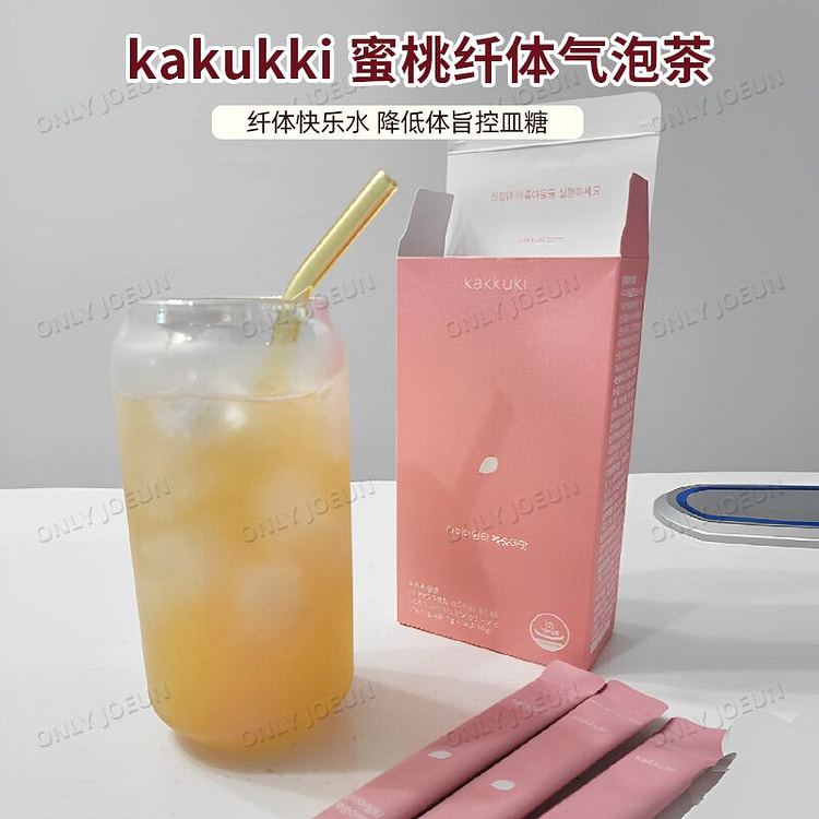 韩国kakukki蜜桃纤体气泡茶亢糖纤体14条