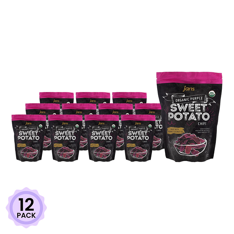 JANS ORGANIC PURPLE SWEET POTATO CHIPS 4 oz*12 pack