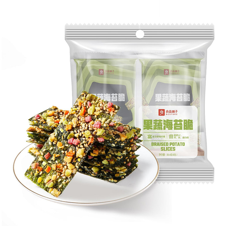 良品铺子果蔬海苔脆 海苔脆饼干片6种果蔬38.4克