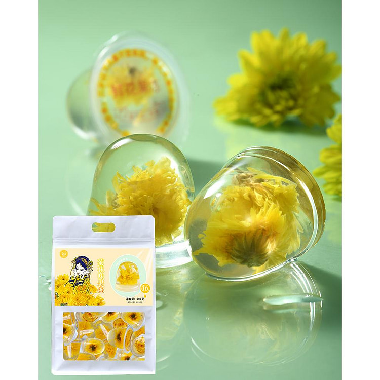 七彩云花云南特产鲜花果冻低脂菊花味500g*1袋