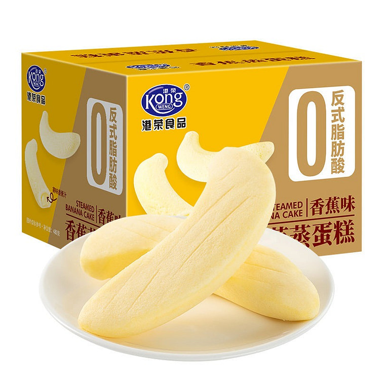 港荣香蕉蒸蛋糕夹心面包早餐休闲下午茶糕点懒人速食 480 克