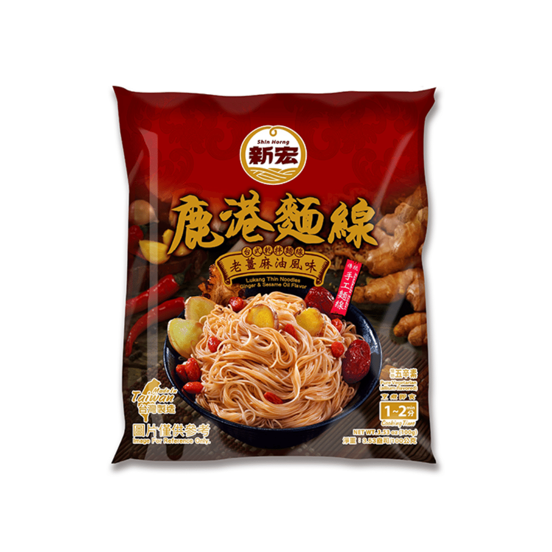 LUKANG THIN NOODLES GINGER & SESAME OIL FLAVOR 100 g