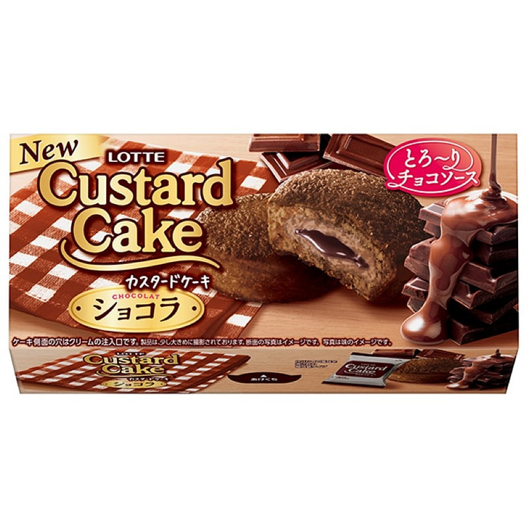 【日本直邮】乐天 派  卡士达蛋糕 巧克力味  6枚