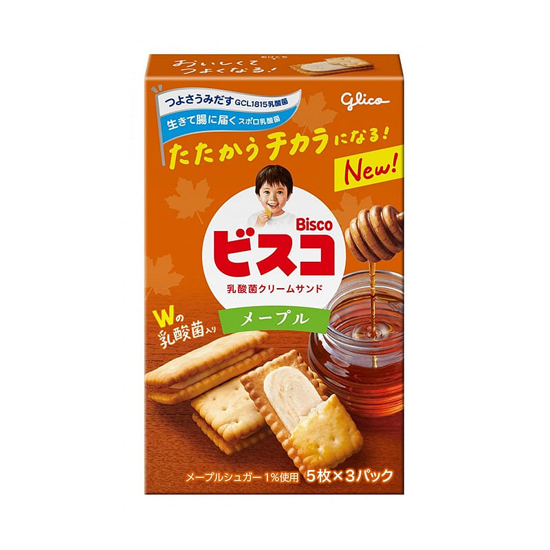 格力高 乳酸菌枫糖口味夹心小饼干 15片装 1 份