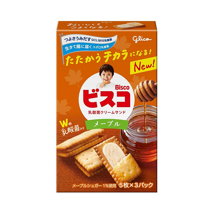 格力高 乳酸菌枫糖口味夹心小饼干 15片装