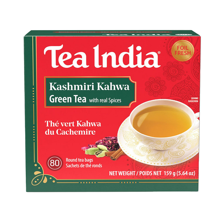 Tea India Kashmiri Kahwa Tea Bags 80ct 1 each
